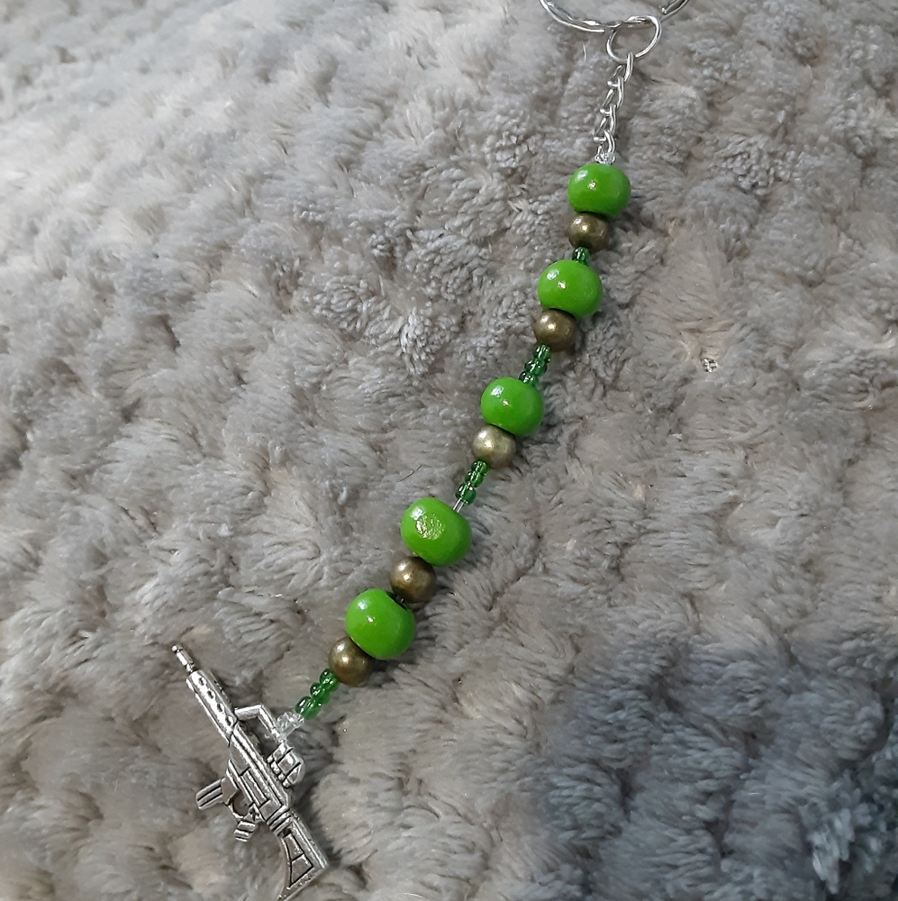 Gun army handmade keychain